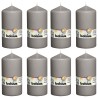 Bolsius Candele Moccoli 8 pz 150x78 mm Grigio Caldo