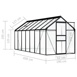 vidaXL Serra Antracite in Alluminio 8,17 m²