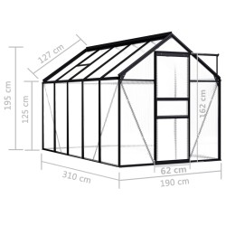 vidaXL Serra Antracite in Alluminio 5,89 m²