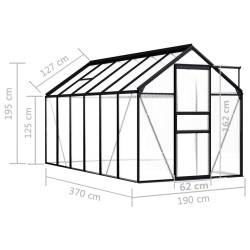 vidaXL Serra Antracite in Alluminio 7,03 m²