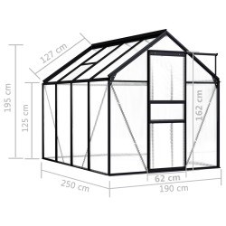 vidaXL Serra Antracite in Alluminio 4,75 m²