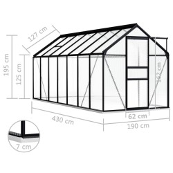 vidaXL Serra con Telaio Base Antracite 8,17 m² in Alluminio