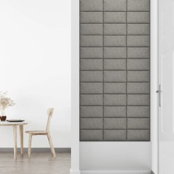 vidaXL Pannelli Murali 12 pz Grigio Chiaro 30x15 cm Tessuto 0,54 m²