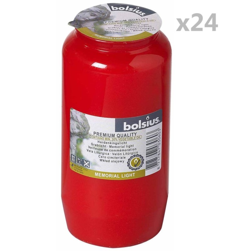 Bolsius Candele Commemorative Compo No 7 24 pz Rosse