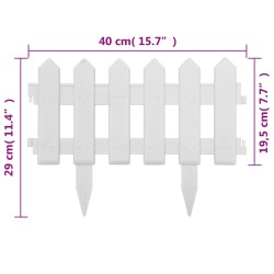 vidaXL Bordi per Prato 25 pz Bianchi 10 m in PP