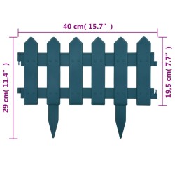 vidaXL Bordi per Prato 25 pz Verdi 10 m in PP