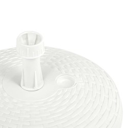 vidaXL Base Ombrellone per Sabbia/Acqua 20L Bianca Rattan in Plastica