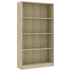 vidaXL Libreria a 4 Ripiani Rovere Sonoma 80x24x142 cm in Truciolato