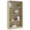 vidaXL Libreria a 4 Ripiani Rovere Sonoma 80x24x142 cm in Truciolato