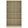 vidaXL Libreria a 4 Ripiani Rovere Sonoma 80x24x142 cm in Truciolato