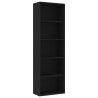 vidaXL Libreria a 5 Ripiani Nera 60x30x189 cm in Truciolato