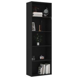 vidaXL Libreria a 5 Ripiani Nera 60x30x189 cm in Truciolato