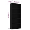 vidaXL Libreria a 5 Ripiani Nera 80x30x189 cm in Truciolato