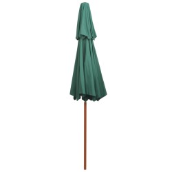 vidaXL Ombrellone a 2 Livelli 270x270 cm con Palo in Legno Verde