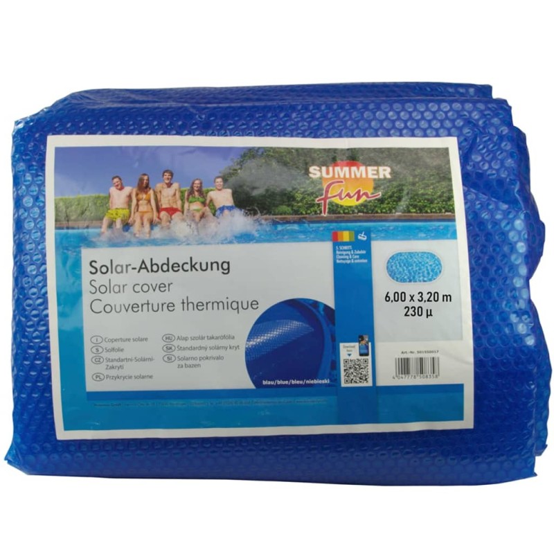 Summer Fun Copertura Solare per Piscina Ovale 600x320 cm in PE Blu