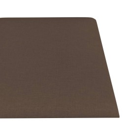 Pannelli Murali 12 pz Marrone 60x15 cm Tessuto 1,08 m²