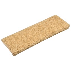 vidaXL Tappetini per Scale 15 pz 65x21x4 cm Beige