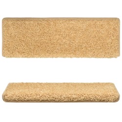 vidaXL Tappetini per Scale 15 pz 65x21x4 cm Beige