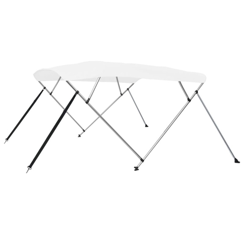 vidaXL Bimini di Prua con Tendalino a 4 Archi Bianco 243x180x137 cm