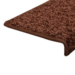 vidaXL Tappetini per Scale in Moquette 15 pz 65x21x4 cm Marroni