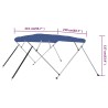 vidaXL Bimini di Prua con Tendalino a 4 Archi Blu 243x210x137 cm