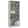 vidaXL Libreria a 4 Ripiani Grigio Cemento 60x24x142 cm in Truciolato