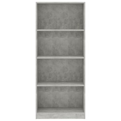 vidaXL Libreria a 4 Ripiani Grigio Cemento 60x24x142 cm in Truciolato