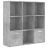 vidaXL Libreria Grigio Cemento 98x30x98 cm in Truciolato