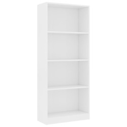 vidaXL Libreria a 4 Ripiani Bianca 60x24x142 cm in Legno ingegnerizzato