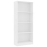 vidaXL Libreria a 4 Ripiani Bianca 60x24x142 cm in Legno ingegnerizzato