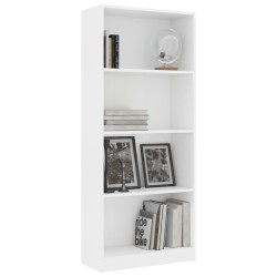 vidaXL Libreria a 4 Ripiani Bianca 60x24x142 cm in Legno ingegnerizzato