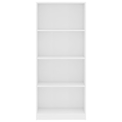 vidaXL Libreria a 4 Ripiani Bianca 60x24x142 cm in Legno ingegnerizzato