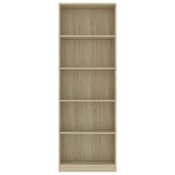 vidaXL Libreria a 5 Ripiani Rovere Sonoma 60x24x175 cm in Truciolato