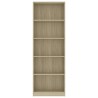 vidaXL Libreria a 5 Ripiani Rovere Sonoma 60x24x175 cm in Truciolato