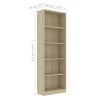 vidaXL Libreria a 5 Ripiani Rovere Sonoma 60x24x175 cm in Truciolato