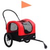 vidaXL Rimorchio Bici per Animali e Carrello Jogging Rosso Nero