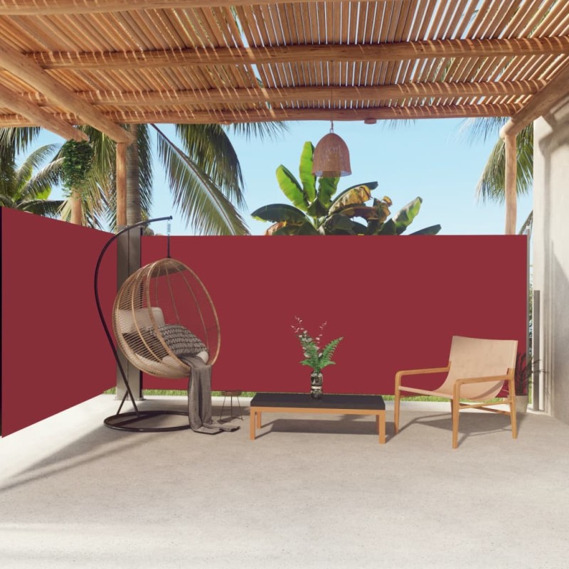 vidaXL Tenda da Sole Laterale Retrattile Rossa 160x600 cm