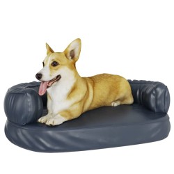 vidaXL Letto per Cani con Gommapiuma Blu Scuro 60x42 cm in Similpelle