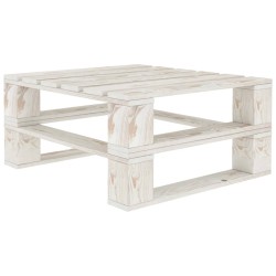 vidaXL Ottomana da Giardino Pallet con Cuscino Crema in Legno