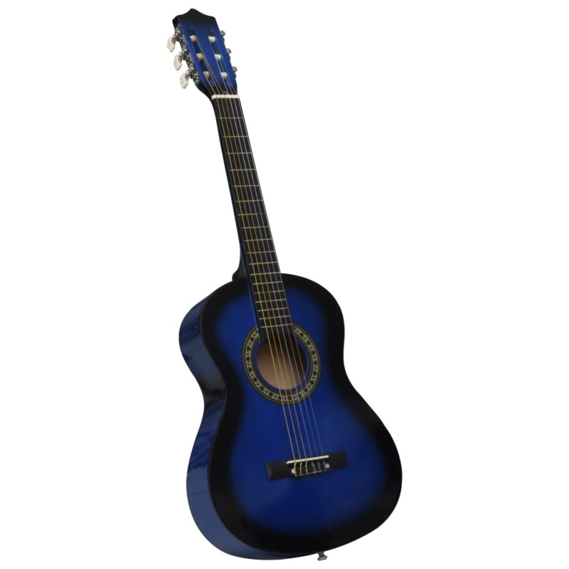 vidaXL Chitarra Classica per Principianti e Bambini Blu 1/2 34"    