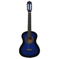 vidaXL Chitarra Classica per Principianti e Bambini Blu 1/2 34"    