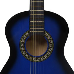 vidaXL Chitarra Classica per Principianti e Bambini Blu 1/2 34"    