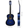 vidaXL Chitarra Classica per Principianti e Bambini Blu 1/2 34"    