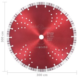 vidaXL Disco da Taglio Diamantato con Turbo e Fori in Acciaio 300 mm