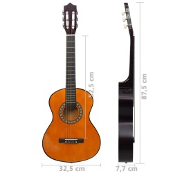 vidaXL Set Chitarra Classica per Bambini e Principianti 8 pz 1/2 34"