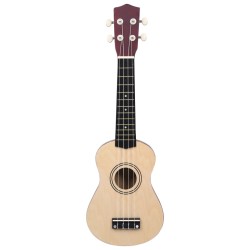 vidaXL Set Ukulele Soprano con Borsa per Bambini Legno Chiaro 21"    