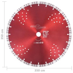 vidaXL Disco da Taglio Diamantato con Turbo e Fori in Acciaio 350 mm