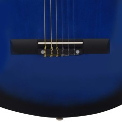 vidaXL Set Chitarra Classica per Principianti 8 pz Blu 1/2 34"   