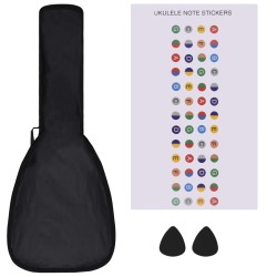 vidaXL Set Ukulele Soprano con Borsa per Bambini Nera 21"