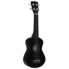 vidaXL Set Ukulele Soprano con Borsa per Bambini Nera 21"